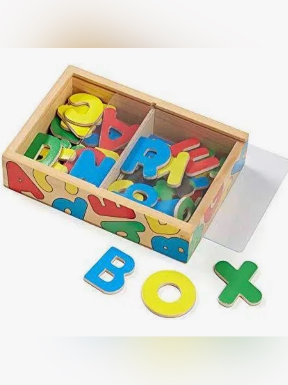 Melissa & Doug Multicolor Wooden Alphabet Letters Set (Blue, Yellow, Green, Red)